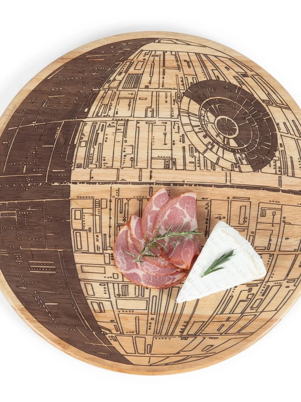 Star Wars Wooden Death Star Serving Board - Natural Wood & Dark Burn